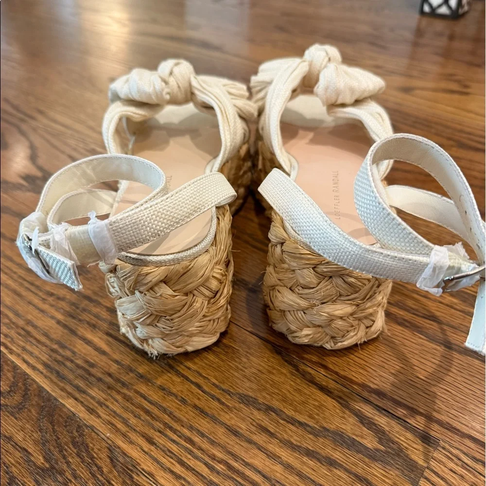 Loeffler Randall Gaby Cream Pleated Bow Espadrille